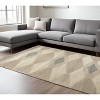 Beige Brown And Gray Wool Geometric Hand Woven Area Rug - 2 of 4