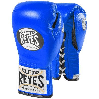 Cleto Reyes Hook And Loop Leather Training Boxing Gloves - Blue/silver :  Target