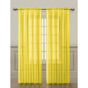 Kate Aurora Living Premium 2 Pack Sheer Voile Window Curtain Panels - 1 of 1