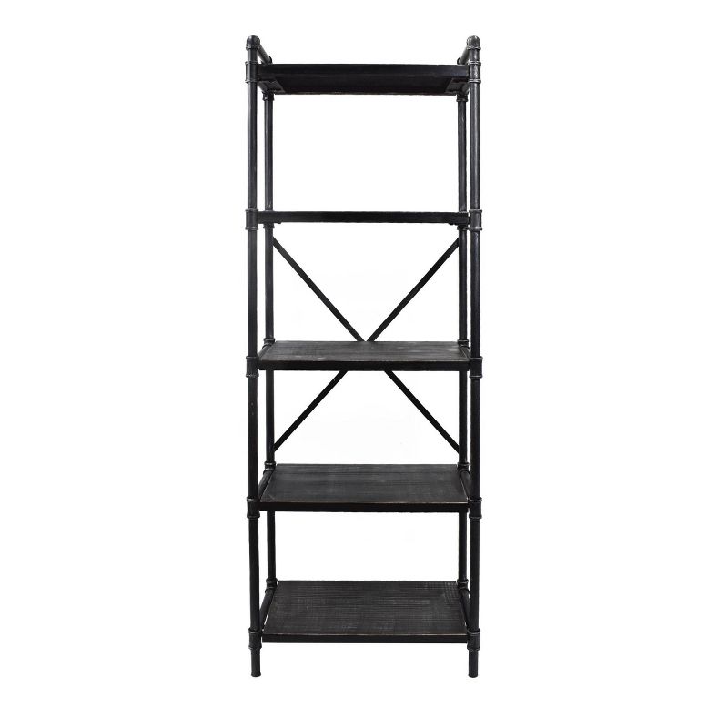 71&#34; Driscoe Industrial 5 Shelf Firwood Bookcase Gray/Pewter - Christopher Knight Home, 1 of 9