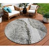Gray Taupe And Silver Abstract Washable Indoor Outdoor Area Rug - 2 of 4