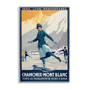 Stupell Industries Vintage Ice Skating Advertisement Black Framed Giclee Art - 1 of 4
