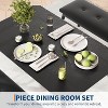 Dining Table Set for 4，Compact Rustic Kitchen Table with 2 Padded Benches,Space-Saving Breakfast Nook Furniture - 4 of 4