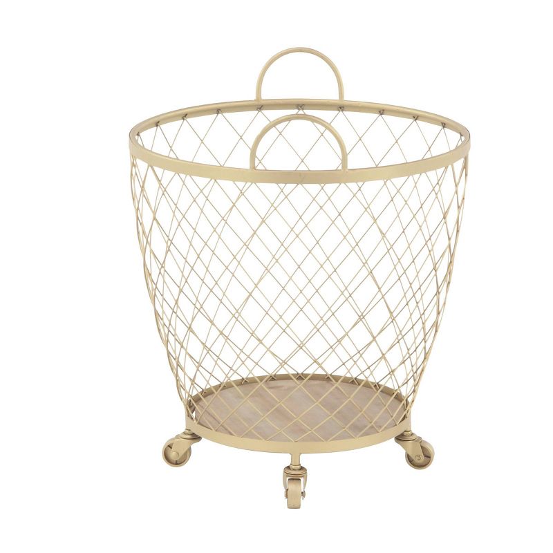 2pk Modern Metallic Rolling Baskets Gold - Olivia &#38; May, 4 of 8