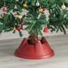 Gardenised Plastic Christmas Tree Stand With Screw Fastener, Red - 3 of 4
