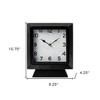 HomeRoots 11" Black Fabric Table Clock - 3 of 4