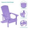 Sonkuki 4PCS Outdoor Faux Wood Adirondack Chairs, Patio Accent Chairs with High Back and Wide Seat for Garden, Backyard - 3 of 4