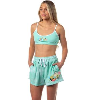 Disney Womens Alice in Wonderland Bralette Short Pajama Lounge Set