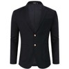 Men's Casual Blazer Linen Sport Coat Two Button Lightweight Jackets Business Daily Suit Cream - 2 of 4