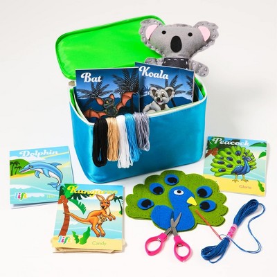 Bryte Adventure Animals Sewing Kit for Kids: A Fun DIY Arts & Crafts Experience with 5 Pre-Cut Felt Animals & More - Age 7+