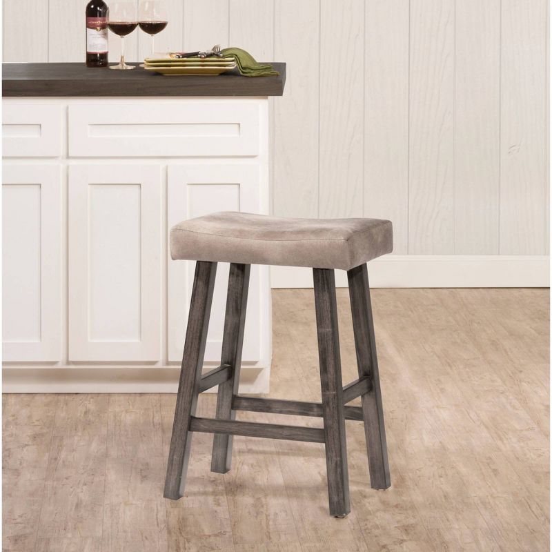 26&#34; Saddle Wood Backless Counter Height Barstool Rustic Gray - Hillsdale Furniture, 4 of 13