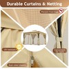 VYNXARIA 10*12 Outdoor Gazebo Tent with Double Roofs,Patio Gazebo with Mosquito Netting and Privacy Screens,Beige - 4 of 4