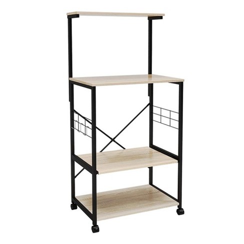 Organize It All 4 Shelf Foldable Metal Storage Shelves, Wheels, Adult,  Kitchen, Laundry Room, Black
