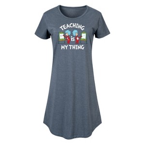 Women's - Dr. Seuss - Teaching Is My Thing Graphic T-shirt Dress - 1 of 4