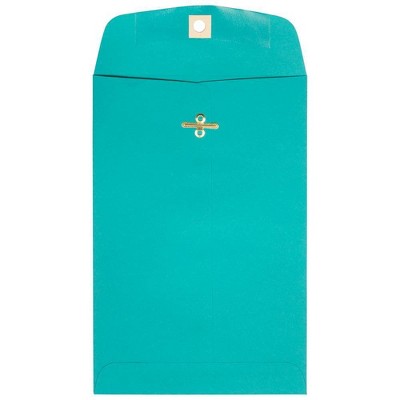 JAM Paper 50pk 6 x 9 Open End Catalog Envelopes with Clasp Closure - Sea Blue Recycled