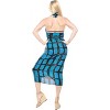 LA LEELA Women's Sarong Wrap Swimwear Cover up Wraps One Size Cyan Tie Dye - 3 of 4