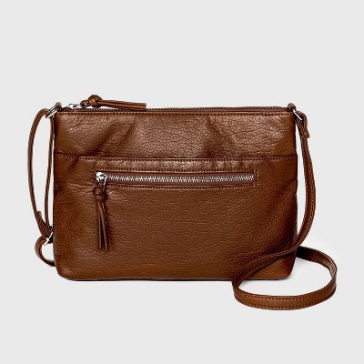  Bueno Zip Closure Crossbody Bag - Light Brown 