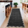Washable Rug Modern Scalloped Rug Non Slip, Neutral Indoor Carpet - 3 of 4