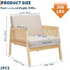 2PCS Mid Century Modern Accent Chair, Comfy Chairs with Sturdy Wood Legs, Rattan Backrest & Beige Thick Linen Cushion,for Bedroom Balcony - 2 of 4