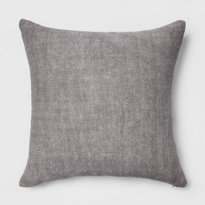 Oversized Linen Square Throw Pillow Gray - Threshold™