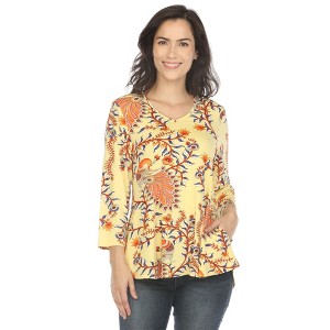 White Mark Women's Vibrant Boho Swing Top - 1 of 4