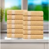 Zero Twist Cotton Ribbed Modern Geometric Border Face Towel Washcloth Set 12 by Blue Nile Mills - 2 of 4