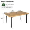 59" Outdoor Patio Dining Table with Polywood Top and Umbrella Hole, Rectangular Dining Table with Iron Legs, Weather-Resistant Patio Table-Koiai - 3 of 4