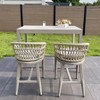 PURPLE LEAF Outdoor Rattan Bar Stools Set of 2 Modern Boho Aluminum Patio Bar Height Chair with Cushion for Garden Outdoor and Indoor - 2 of 4