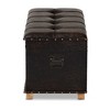 Janna Rustic Faux Leather Upholstered and Wood Storage Ottoman Dark Brown/Oak Brown - Baxton Studio - 4 of 4