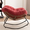 Kumasinova Ultra Plush Chenille Upholstered Rocking Chair,Versatile Accent Glider&Patio Egg Chair for Living Room,Porch,350lbs Max - 4 of 4