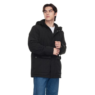 Rokka&Rolla Men's Parka Jacket Winter Coat with Fleece Hood-Black, size X Large — фото 6