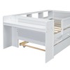 NicBex Twin Size Daybed Modern Wooden Bed Frame with Trundle, 2 Drawers, Storage Shelves, Desk and Ports for Bedroom, No Box Spring Required - 4 of 4