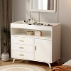 Wooden Diaper Changer, 3 Drawer Changing Dresser with Safety Belt and Rails, Sideboard with Changing Mat, Nursery Sideboard,Diaper Changing Station - 4 of 4
