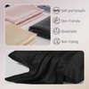 Mulberry Silk Pillow Cases Set of 2, Black, 20×26, Real Silk for Hair Skin, Prevent Acne, Hidden Zipper - 2 of 3
