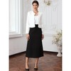 INSPIRE CHIC Women's Tweed Long Sleeve Crew Neck Open Front Work Business Cropped Blazers - 4 of 4