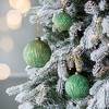 TopComfy Decorative Object Glass Christmas Ball Ornaments Glitter Painted Set for Holiday Decor, Green, 3"*3"*3" - 2 of 4