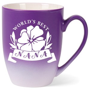 Elanze Designs World'S Best Nana Two Toned Ombre Matte Purple and White 12 ounce Ceramic Stoneware Coffee Cup Mug - 1 of 4