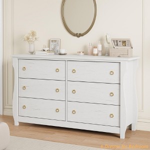 6/7 Dresser for Bedroom, 54 in Wide Drawer Dresser with Storage Freestanding, Wooden Closet Storage Chest for Living Room, Bedroom, Entryway - 1 of 4