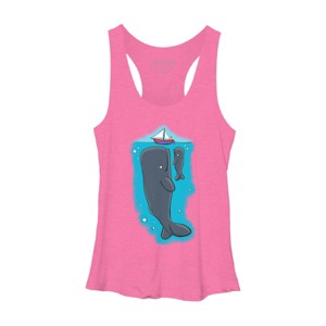 Women's Design By Humans Cute whales and sailing boat cartoon illustration By thefrogfactory Racerback Tank Top - 1 of 3