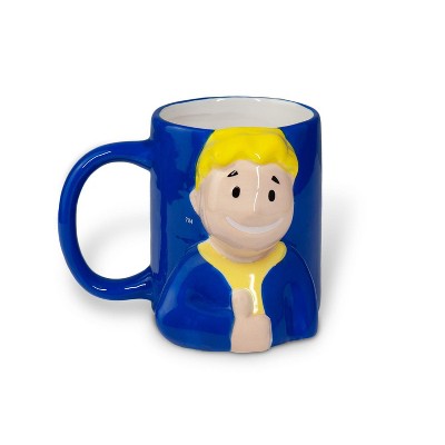 Just Funky Fallout Collectibles Smiling Vault Boy Thumbs Up 3D Coffee Mug | 20 Ounces