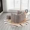 CAVINAS Soft Bean Bag Chair for Adults, Square Lazy Sofa with High Resilient Foam and Footstool, for Living Room and Bedroom, Coffee - 2 of 4