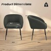 SEVOBAL 2 Set Dining Chairs Kitchen Room Upholstered Kitchen Chair Accent Chairs Home Dining Room Living Room Sturdy Easy Assemble, Green, 23"*24"*24" - 3 of 4