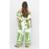 Women's Plus Size Peta Border Jumpsuit - white | CITY CHIC - 3 of 4