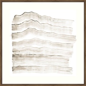 Amanti Art 33"x33" Accordion Shift IV by Vanna Lam: Earth Tone Lithograph, Hardwood Frame, Wall Decor - 1 of 4