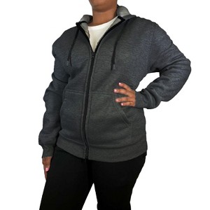 Blue Ice Women's Loose Fit  Fleece Lined Full-Zip Hoodie - 1 of 4