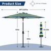 9ft Patio Umbrella with Push Button Tilt & Crank Lift - UV Protection 8-Rib Design for Deck/Backyard - 2 of 4