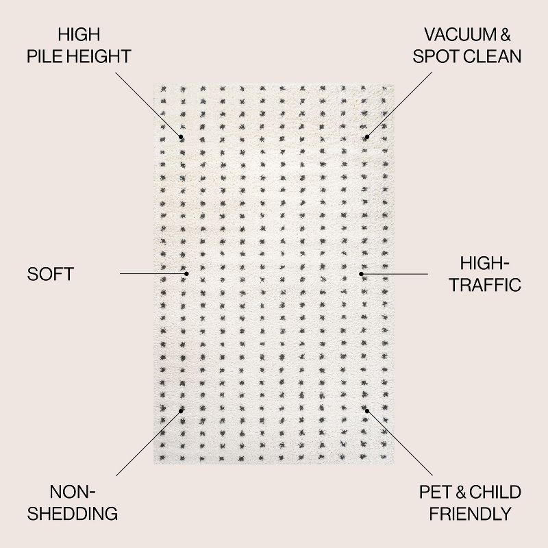 Pele Modern Geometric Dot Shag Indoor Area Rug - JONATHAN Y, 3 of 15
