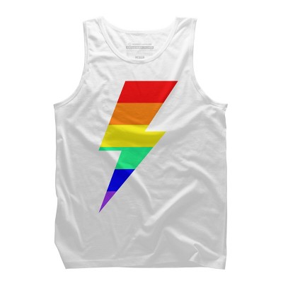 Adult Design By Humans Rainbow Pride Flag Lightning Bolt By Tank Top
