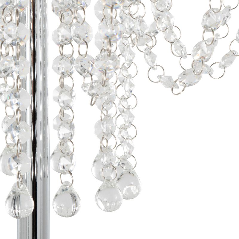 LumiSource Droplets 60&#34; Contemporary Metal Floor Lamp in Polished Chrome and Clear K9 Crystal Accents from Grandview Gallery, 4 of 10