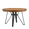 KWPZQEB Round Dining Table, 46.85" Farmhouse Wood Kitchen Table, Traditional Round Dining Room Table with Metal Legs, Seats up to 4, Brown - 4 of 4